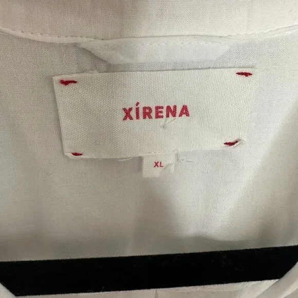 Xirena Beau Button Down Shirt XL White Cotton Poplin Oversized Relaxed Preppy